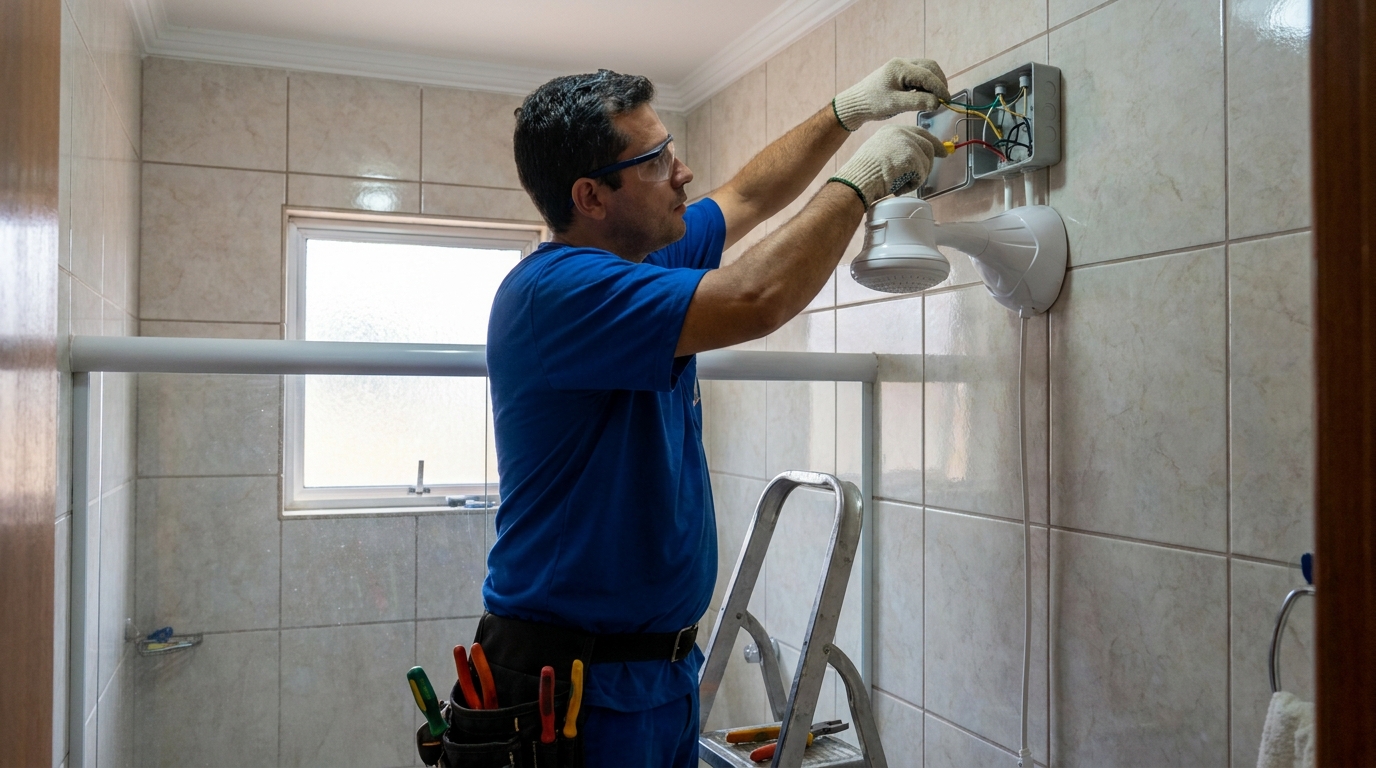 Instalacao de chuveiro eletrico profissional em Campo Grande‑MS