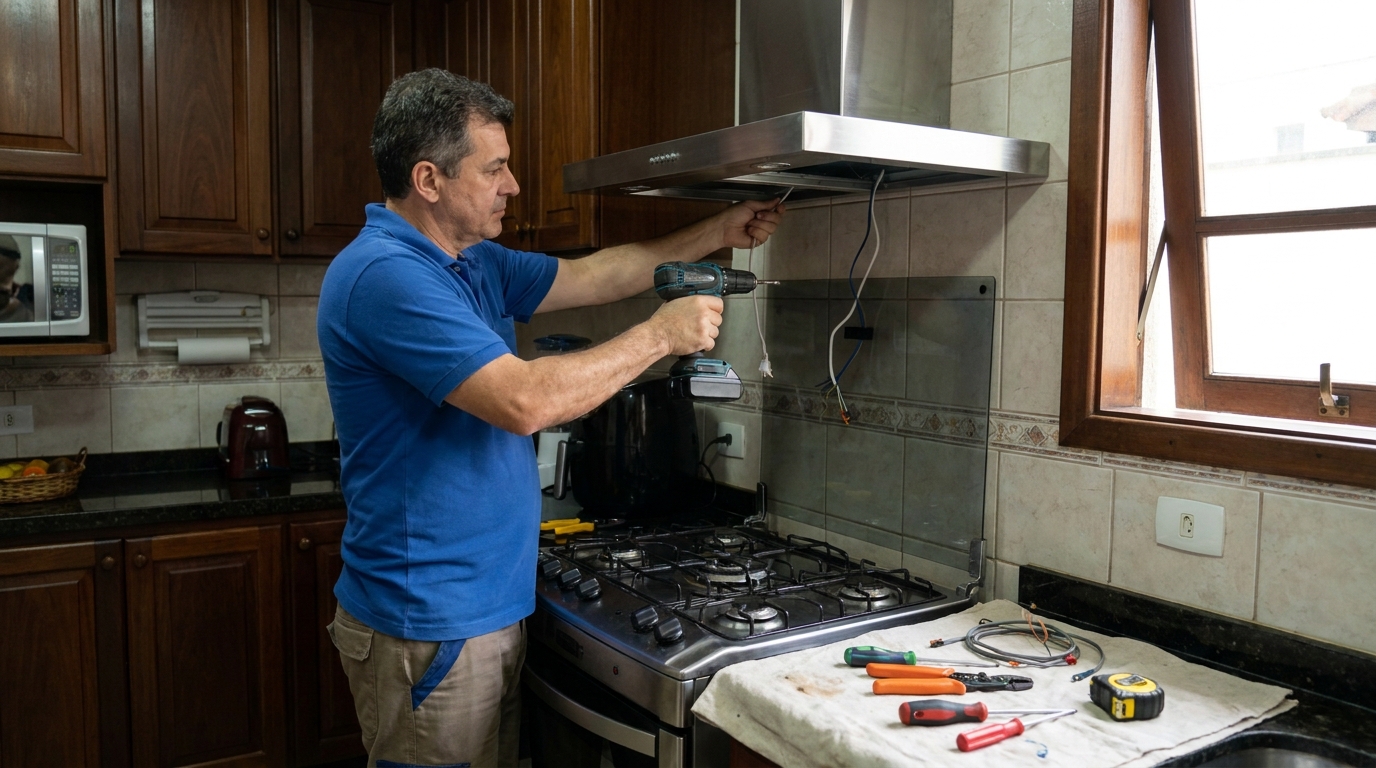 Instalacao de coifa e exaustor residencial em Campo Grande‑MS